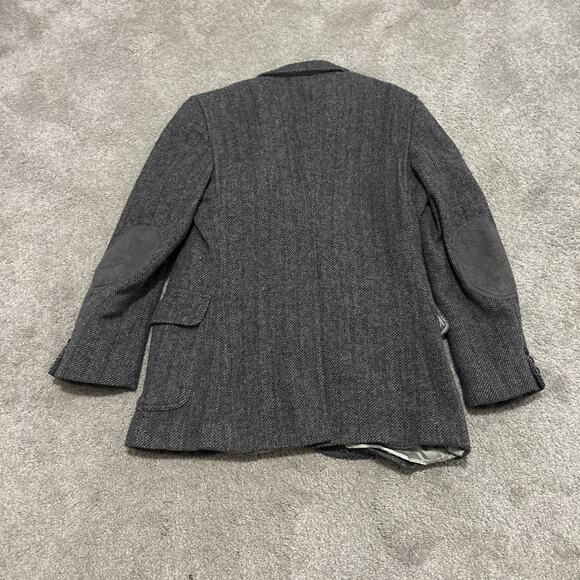Vtg Pendleton Blazer Mens 40 Long Gray Tweed 100% Virgin Wool Elbow Patches - Picture 6 of 10